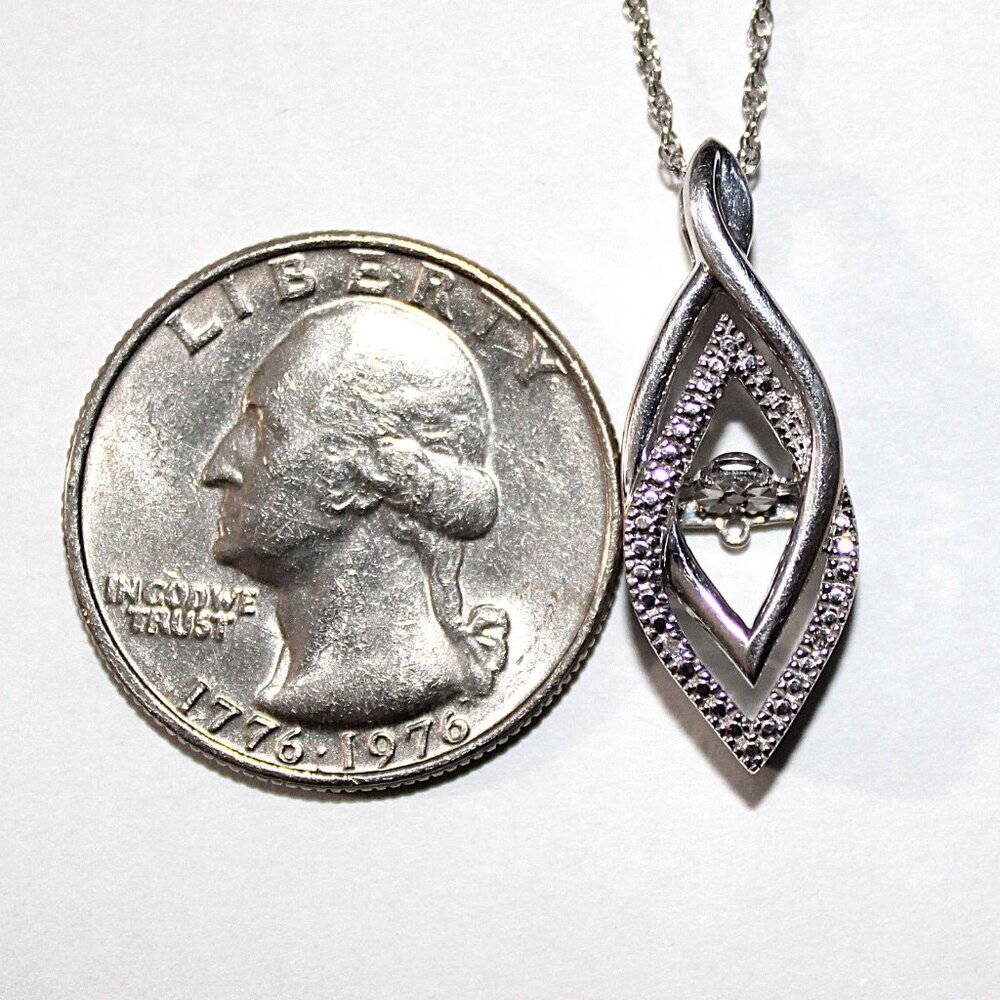 Sterling Silver Floating Abstract Necklace 18 Inches - Picture 3 of 7